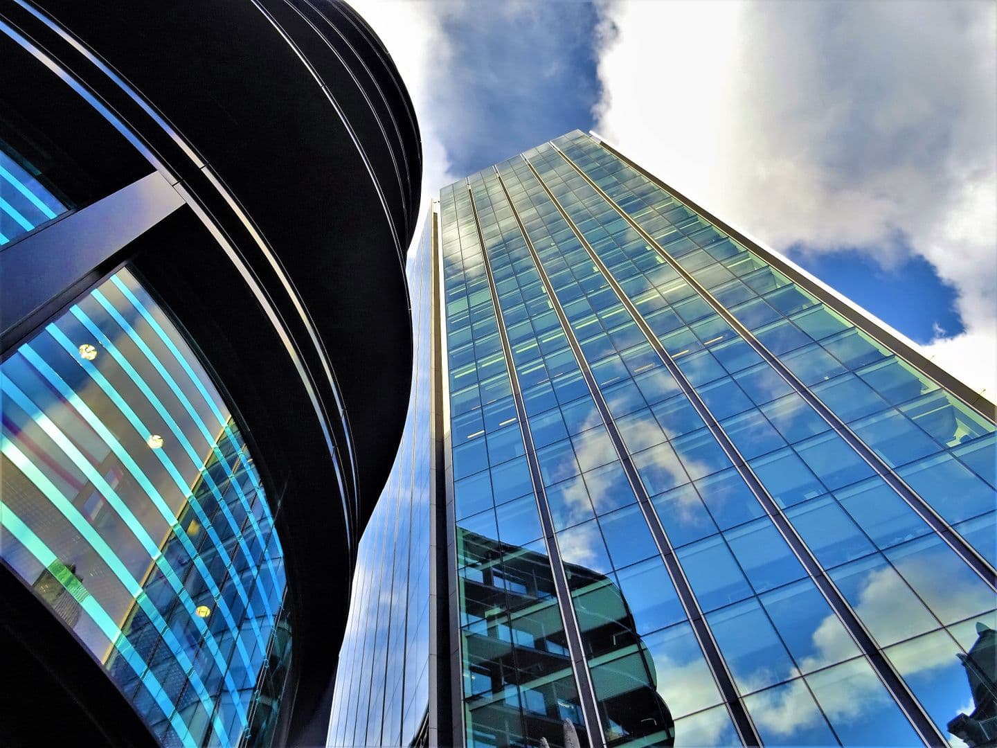 Modern glass office building